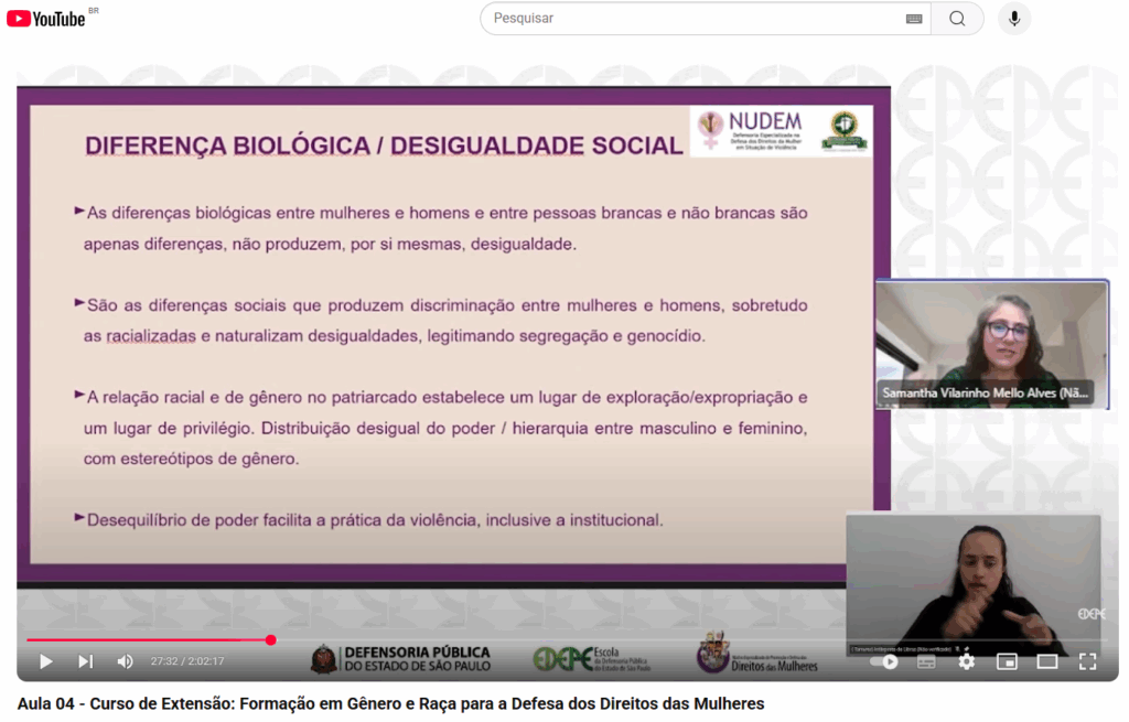 Defensora pública de Minas palestra sobre barreiras para mulheres negras em curso de extensão promovido pela Defensoria Pública de São Paulo 1